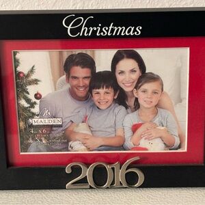 Malden Black and Red Christmas Frame with Silver Accent